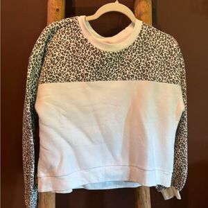 Leopard Print and White Sweatshirt NWOT